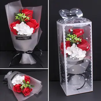 1 Csokor Mesterséges Szappan Rózsa Virág Valentin Anya Napi Ajándék Esküvői Dekoráció