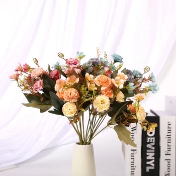 1 db Virág fejét 3cm Mesterséges Hortenzia Csokor, Esküvő, lakberendezési kiegészítők, DIY, Kezében virágot virágkötészeti