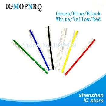 10db 1x40 Pin 2.54 kék/sárga/piros/fekete/fehér/zöld Kör Fejléc csatlakozó Egységes inline sor tű ülés