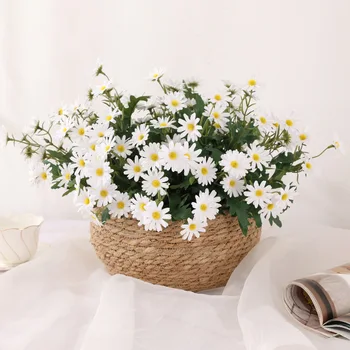 1db Daisy Mesterséges Virágok illata Otthoni Esküvői Dekoráció DIY Menyasszonyi Selyem Hamis Virág Tartozékok