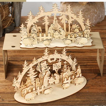 1set karácsonyi fa kézműves DIY karácsonyi dekoráció az otthoni ajándék, dísz navidad natal karácsonyi újévi ajándék gyerekeknek noel
