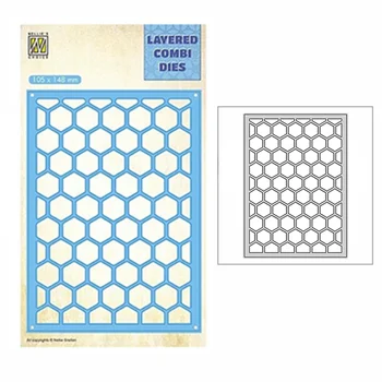 2021 Új Honeycomb Lyuk Háttér Lemez Fém Vágó Meghal DIY Scrapbooking Dekoráció, Kézműves Papír Kártya, Hogy Nincs Pecsét