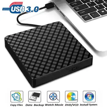 2021 Új USB 3.0 Slim PC Laptop Külső USB 3.0 DVD-RW-CD Író Hordozható Optikai Meghajtó Író-Olvasó Játékos Tálca Fehér/Fekete