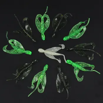 20db Fényes puha csali 7cm 1.44 g átlátszó rák rávegyék a halak mesterséges csali noctilucent halászati wobbler csalik EM04