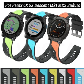 26 22mm Quick Fit Watchband A Garmin Fenix 6X 6 Pro 5X 5 + 3 HR 935 Enduro Szilikon gyorskioldó Easyfit Csukló Zenekar Correa