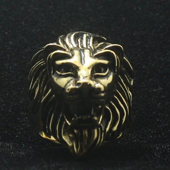 316L Rozsdamentes Acél Király Klasszikus Arany-Színű Oroszlán Király Gyűrűje