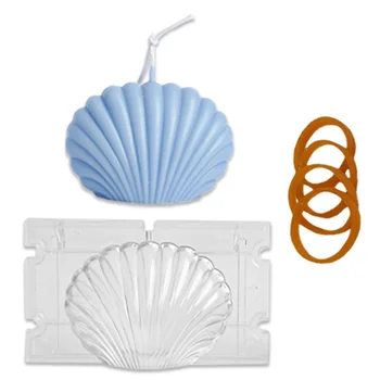 3D Shell kagyló Műanyag, Akril Penész Nagy Shell gyertyakészítés DIY Penész Kézi Gyertya Penész Kézzel készített Hecho Egy Mano Haza Idő