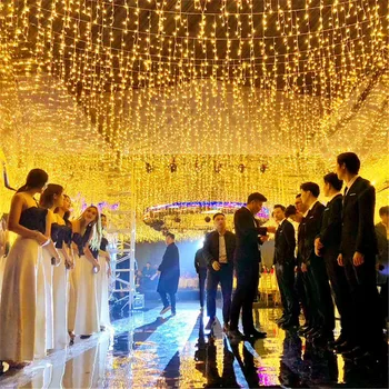 4M 96 LED Függöny Jégcsap String Fények Karácsonyi Dekorációs Fények, a Haza Új Év Kert Utca Kültéri Dekoráció Ünnepi Fény