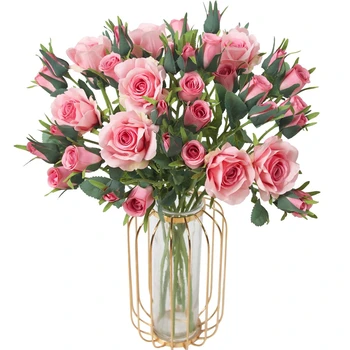 5 Fej Mesterséges Selyem Rózsa Csokor Haza Nappali Esküvői Asztal Dekoráció Garland Hamis Növény Diy Valentin Accessor