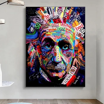 5D DIY Graffiti Einstein Gyémánt Festmény Készletek Teljes Négyzet, Kör AB Gyakorlat Mozaik Hímzés Art Kézműves Karácsonyi Ajándék