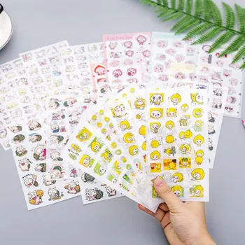 6 Lap / Csomag Japán Kreatív Citrom Macska Csiga Aranyos Matrica DIY Dekoráció Napló Album Label Gyermekek Írószer-Ajándék