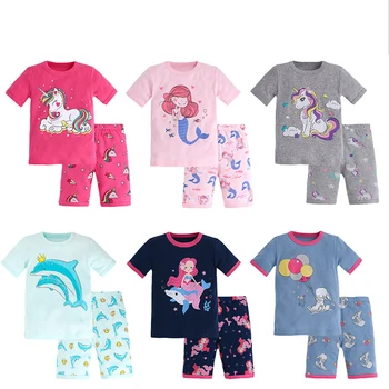 A gyermekek Egyszarvú Pizsama Szett Gyerekek Lány Kisgyermek T-ing, Nadrág, Pamut Hálóruházat Homewear