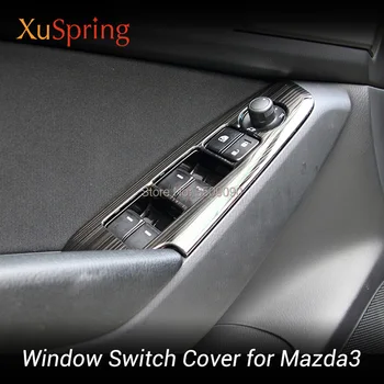 A Mazda3 a Mazda 3-As Axela 2014-2019 LHD BM/BN Autó Ablak Kapcsoló Beállító Gomb Panel Fedél Trim Matricák Csík Köret Stílus