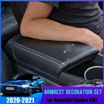 a modern Elantra Avante CN7 2020 2021 karfa borító belső bőr módosítás középső kartámasz doboz anti-piszkos