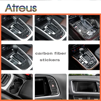 Atreus Autó-Stílus Szénszálas Fogaskerekek Shift Panel Trim Dekorációs Matrica Autó Audi A4 B6 B8 B7-B5 A5 Q5 Tartozékok