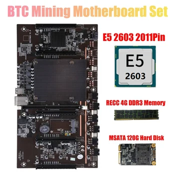 BTC Bányászati X79 Alaplap H61 5X PCI-express 8X Támogatás 3060 3070 3080 GPU-val E5 2603 CPU RECC 4GB DDR3 Memória 120G SSD