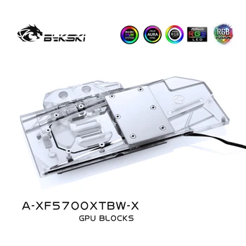 Bykski EGY-XF5700XTBW-X PC vízhűtés Radiátor GPU hűtő videó Grafikus Kártya Víz Blokk az XFX RX5700XT Fekete Farkas THICC III.