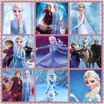 Disney Fagyasztott 2 Diy Gyémánt Festmény Rajzfilm Cross Stitch Teljes Kör Gyémánt Hímzés Jég Elsa Nővér&Anna Gyémánt Játékok