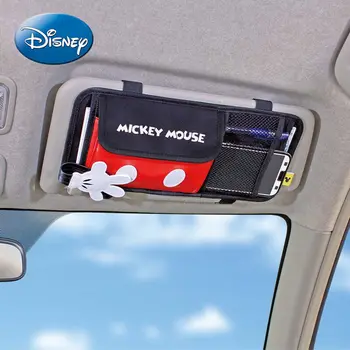 Disney Mickey Egér Mickey Kártya ID-Tároló Táska Zsebében Autós Napellenző Aranyos Többfunkciós Dzseki, Piros, Fekete