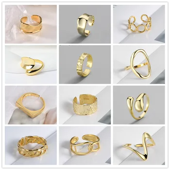 Divat Amulett Ékszer Gyűrű Vaskos Lánc Csörög a Nők a Férfiak Vintage Sodrott Geometriai Gyűrű Szabálytalan Állítható Ringen 2021