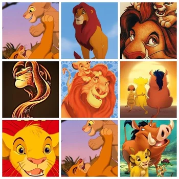 Diy 5d Gyémánt Festmény Művészet Disney the Lion King Mufasa, Valamint Simba keresztszemes Készletek Ajándék Gyémánt Hímzés Mozaik Minta Haza
