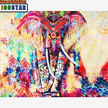 Diy Gyémánt Festmény Színes elefánt Teljes Strassz Cross Stitch 5D Mozaik Gyémánt Hímzéssel, Otthon Dekoráció