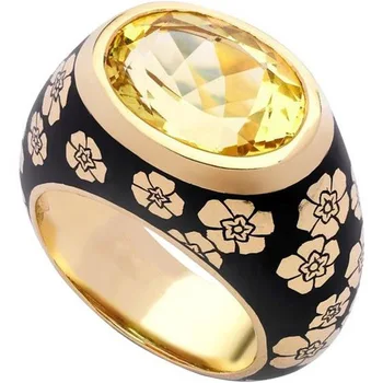 Egyszerű Teljes Kör v. Virág Zománc Arany Női Gyűrű 2022 Divatos Gyűrű Cirkónia Női Ékszer Kézzel Tartozékok