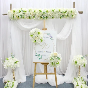 Esküvői 100cm Virág Sor Arch Megállapodás Virágok Színpadon Út Vezet a Virágok, Esküvői Helyszín Elrendezés Party Dekoráció Virág