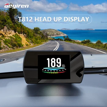 Geyiren Autó Diagnosztikai Eszköz T812 Head Up Display Autó Nyomtávú GPS Vezetés Sebességmérő HUD Digitális Kijelző Automatikus Méter