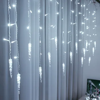 Girland LED String Fény Karácsonyi Fények Garland Függöny Dísztárgyak, Lámpák Karácsonyi Dekoráció Otthon Új Év Esküvői Dekoráció