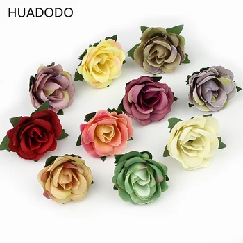 HUADODO 3cm Mini Rózsa Virág Fejét Mesterséges Virágok, Esküvői Dekoráció Labdát Kézműves Hamis Virágok 30pieces/sok