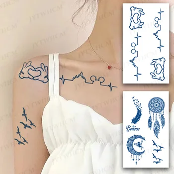 Kis Nyomtatás Matrica Ideiglenes Tetoválás Vízálló 3D Szépség, a tetovált Rózsa Szexi Test Művészeti Kar, Festészet Tetoválás Matrica A Nők