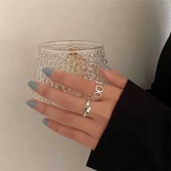 Kreatív Gyűrű Készlet Nyitó Egyszerű Üreges Arany Színű Hip-Pop Női Klasszikus Geometriai Lánc Csülök Közös Gyűrűk, Ékszerek, Ajándék