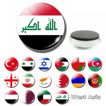 Köztársaság Iraki Zászló 30MM Hűtő Mágnes Nyugat-Ázsiai Nemzeti Irán, Jordánia, Izrael, Törökország Afganisztán Georgia Hűtőszekrény Matricák