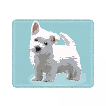 Laptop Egér Mat West Highland Terrier Kutya PC Kedves Háziállat Kiskutya Hivatal Notebook Pad Vízálló Ajándék Ötlet Asztal Mat Programozó