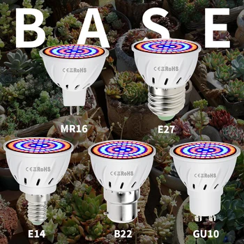 LED Növény Növekedési Lámpa E27 Teljes Spektrumú GU10 LED Növények 3W 5W 7W Üvegházhatású Invernadero LED Növény Nő Fény Kultúra Beltéri
