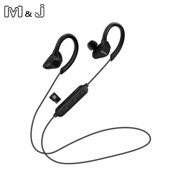 M&J Sport Bluetooth Fejhallgató TF Kártya Vezeték nélküli Fülhallgató Vízálló audifonos Fülhallgató Sztereó bass Fülhallgató Mikrofon a telefon