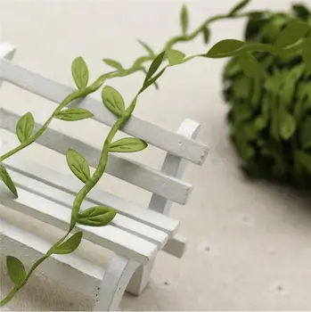 Mesterséges Szőlő Garland rattan szövet hamis levelek DIY Díszítő Zöld Otthon Falat Sze 1M