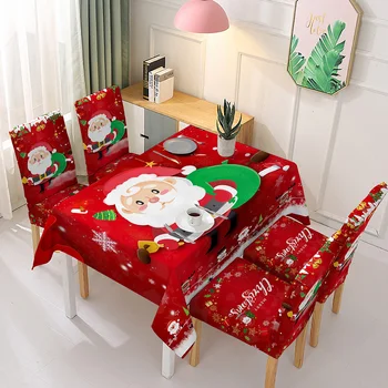 Mikulás piros Terítő Karácsony, új év Szék Fedezze Téglalap alakú Asztal Takaró Ruhát haza Fél Karácsonyi dekoráció