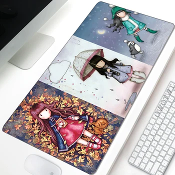 Mousepad Új Nagy Számítógép billentyűzet pad MousePads Anime Lány Santoro Gorjuss Anti-slip Természetes Gumi Puha Gamer Egér Pad