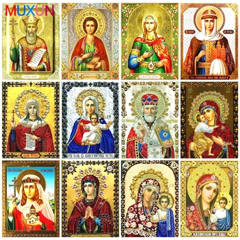 MUXUN 5D Gyémánt Festmény Szűz Mária Képek Strassz Mózesi Vallás Ikon Teljes Négyzet Készlet Gyémánt Hímzés Főoldal Ajándék