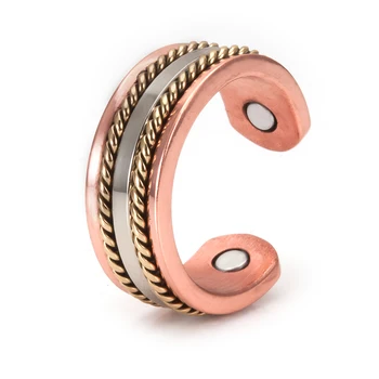 Mágneses Tiszta Réz Gyűrűk Nők 6mm Vintage Nyitva Mandzsetta Állítható Gyűrű, Férfi Mágnes Esküvői Zenekarok Energia Ujj Gyűrű a Nők, Férfiak