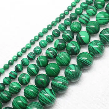 Nagykereskedelmi mesterséges Zöld Malachit Kör laza gyöngyök 15
