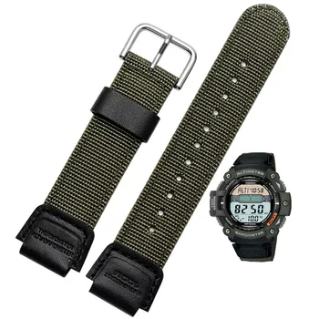 Nylon Heveder Watchband a Casio SGW-300 AQW-110 SGW-400H W-735H W-S200H AE-1000W AE-1200 AEQ-110W Csere Band Karkötő