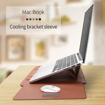 PU Bőr Laptop táska Fedelét, Összecsukható Három-szeres Bélés Táska Ujja Notebook Tartó Állvány Macbook Tablet Notebook 11/12 Inch