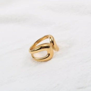 Rozsdamentes Acél kivitel A 2021 Trend Új Geometria Fém Gyűrű, Ajándék, Női Rakott Arany Vintage Szerelem koreai Stílus Ékszerek