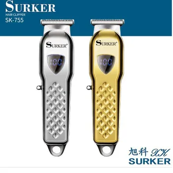 surker elektromos haj trimmer SK-755, vezeték nélküli usb-s újratölthető haj clipper hajvágás gép 1800mA nagy akkumulátor fém test