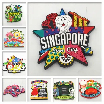 Szingapúr Gumi hűtőmágnes Turisztikai Ajándéktárgyak Hűtőszekrény Mágneses Matricák Travel kollekció Ajándék