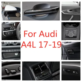 Szénszálas Audi A4 B9 S4 17-19 bal/jobb Belső Sebességváltó klímaberendezés CD Panel Karfa-Fedezze Trim Autó Matrica