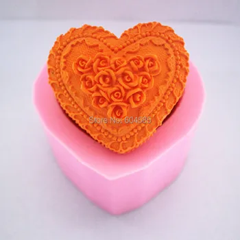 Szív alakú szerelem rózsa fondant torta formák szappan csokoládé öntőforma, a konyha, a sütés FM253